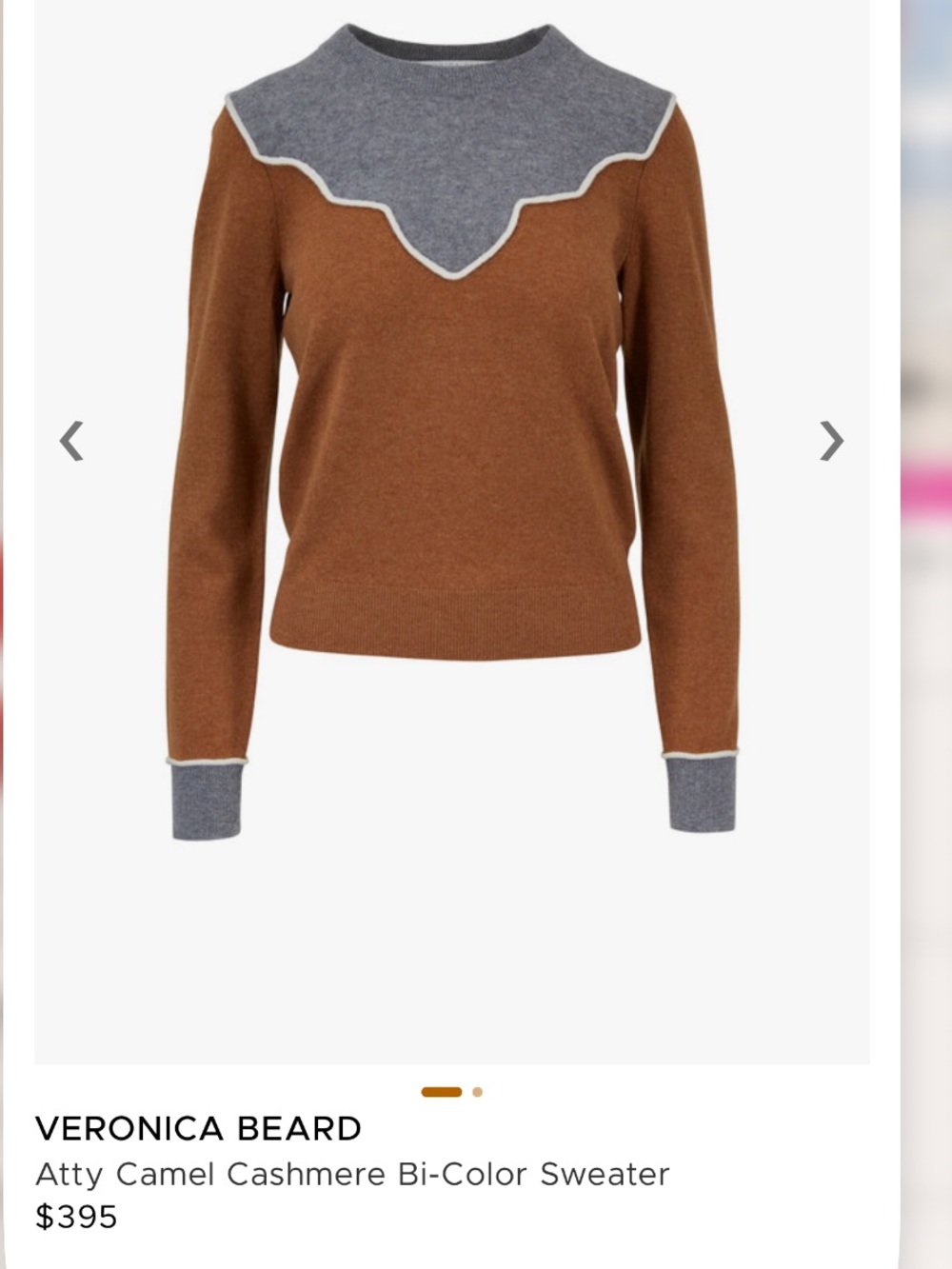 Veronica Beard  atty camel 100 percent cashmere sweater 🤎